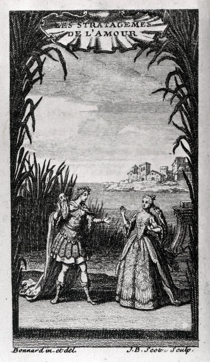 Pierre-Charles (Pierre Charles) Roy librettista francais (1683-1764) „” Les Stratagemes de l’amour” című művének frontképe az Opera balettjéhez vagy Destouches Andre Cardinal (1672-1749) hősbalettjéhez. 1726. alkotó: Unknown artist