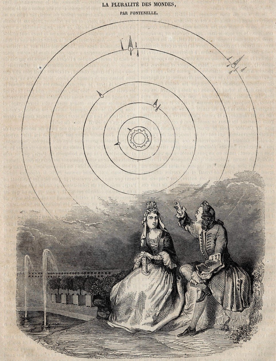Fontenelle (1657-1757) Bernard Le Bouyer (Le Bovier) „világok sokaságának” homlokzata, amelyet Bernard Picard vésett 1756-ban alkotó: Unknown artist