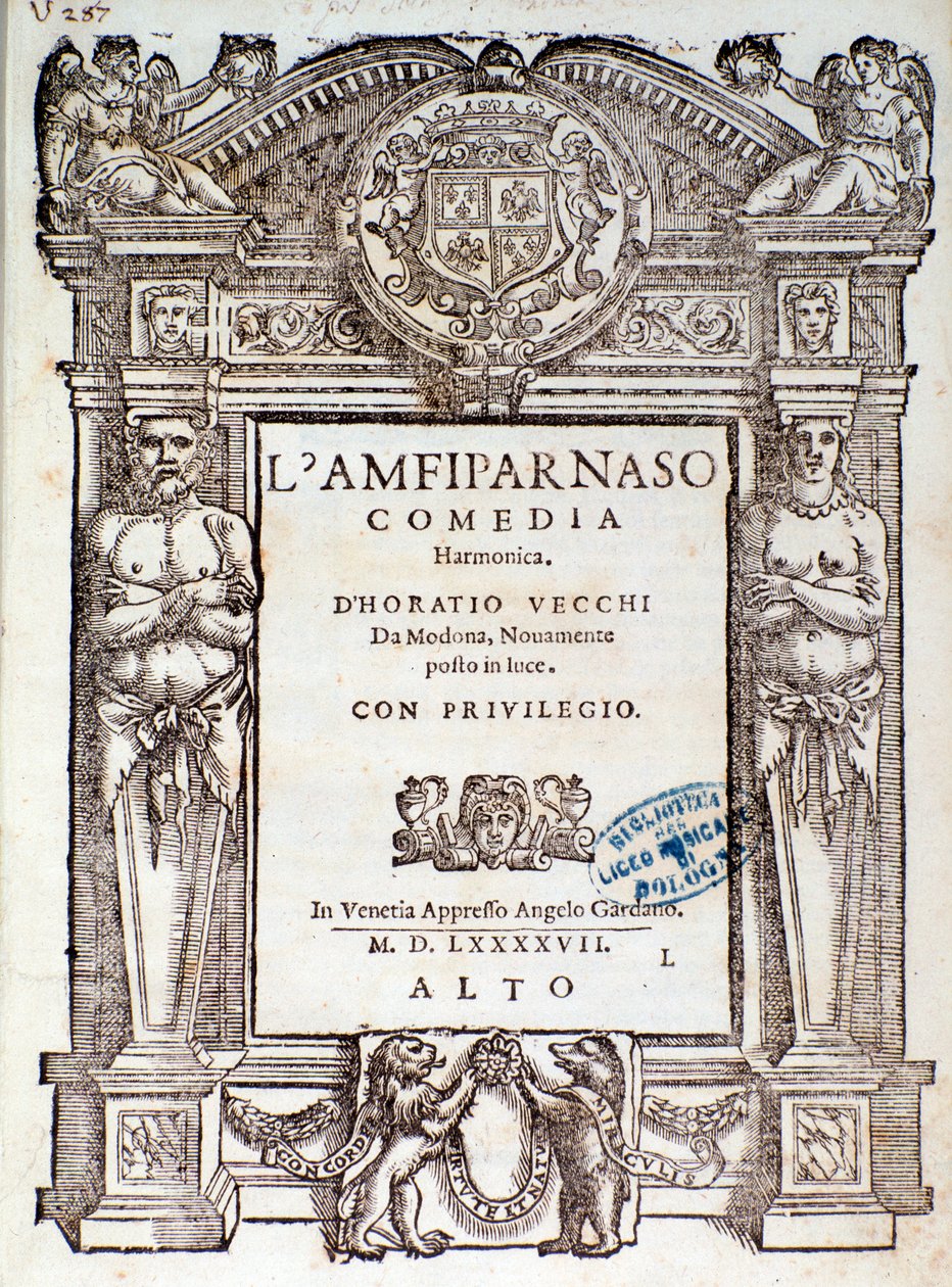 Orazio Vecchi Amfiparnaso madrigál-vígjátékának előképe alkotó: Unknown artist