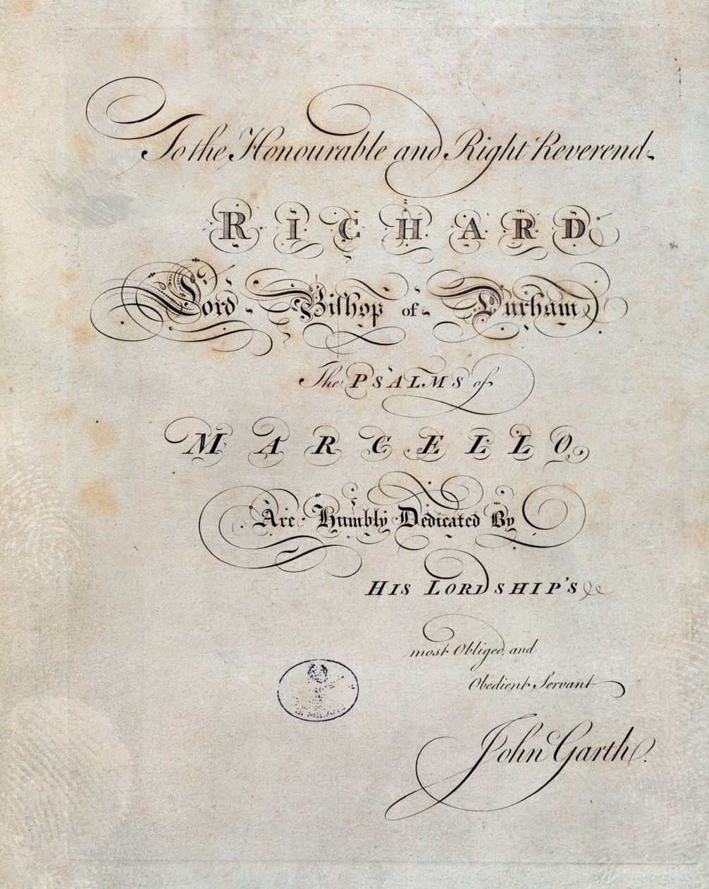 „A zsoltárok” címlapja, Benedetto Marcello alkotó: Unknown artist
