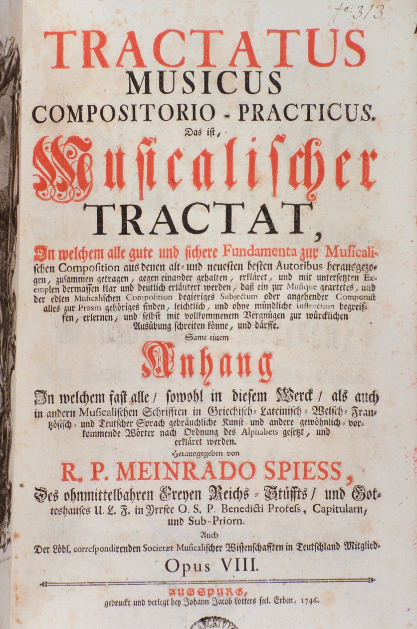 A Tractatus musicus előképe, Meinrad Spiess alkotó: Unknown artist
