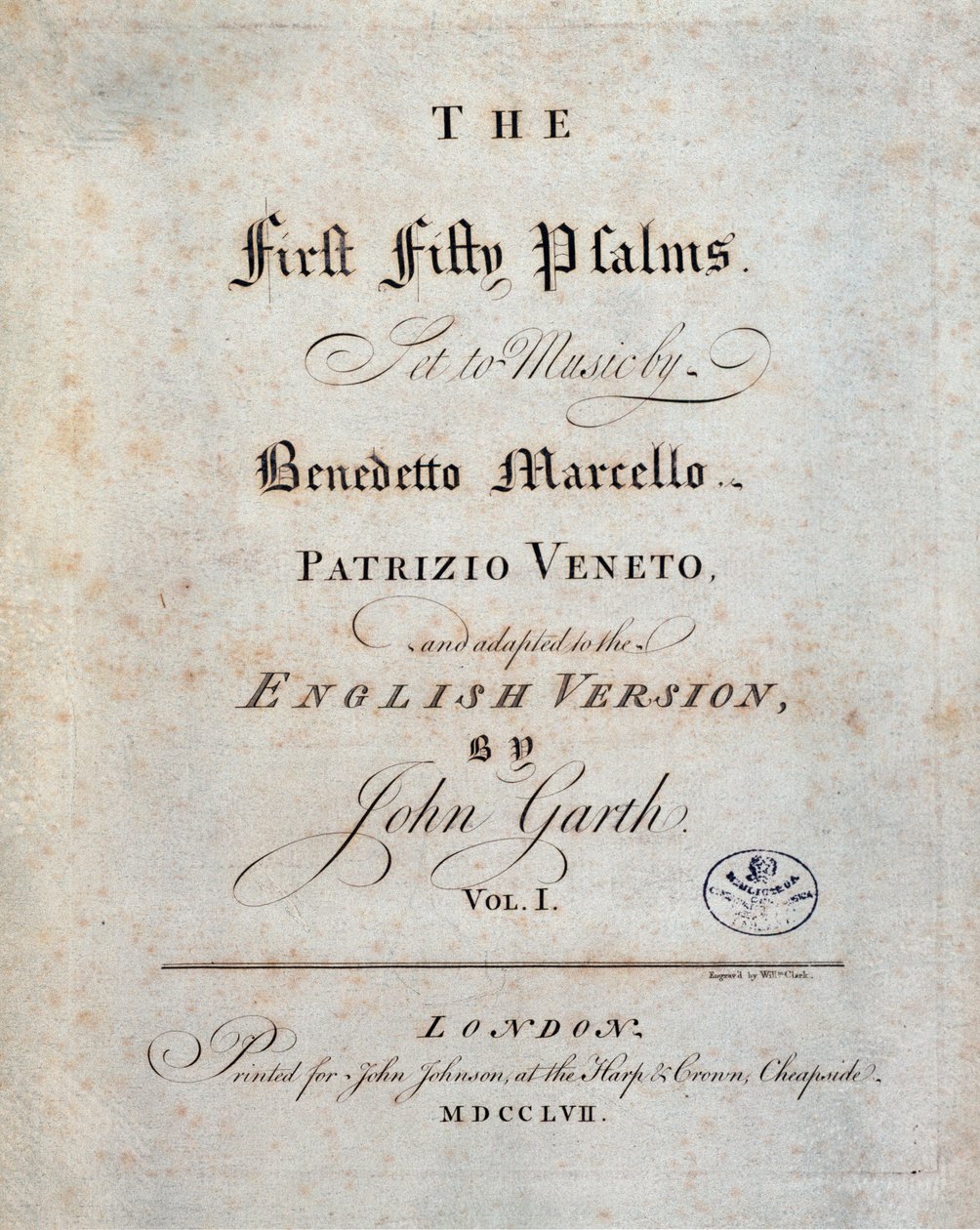 Az ötvenelső zsoltár előképe, Benedetto Marcello alkotó: Unknown artist