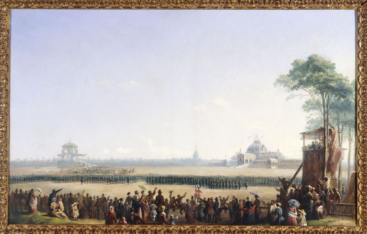 Ünnepség 1852. május 10-én a Champ-de-Mars-on, sasok kiosztása és a zászlók megáldása alkotó: Unknown artist