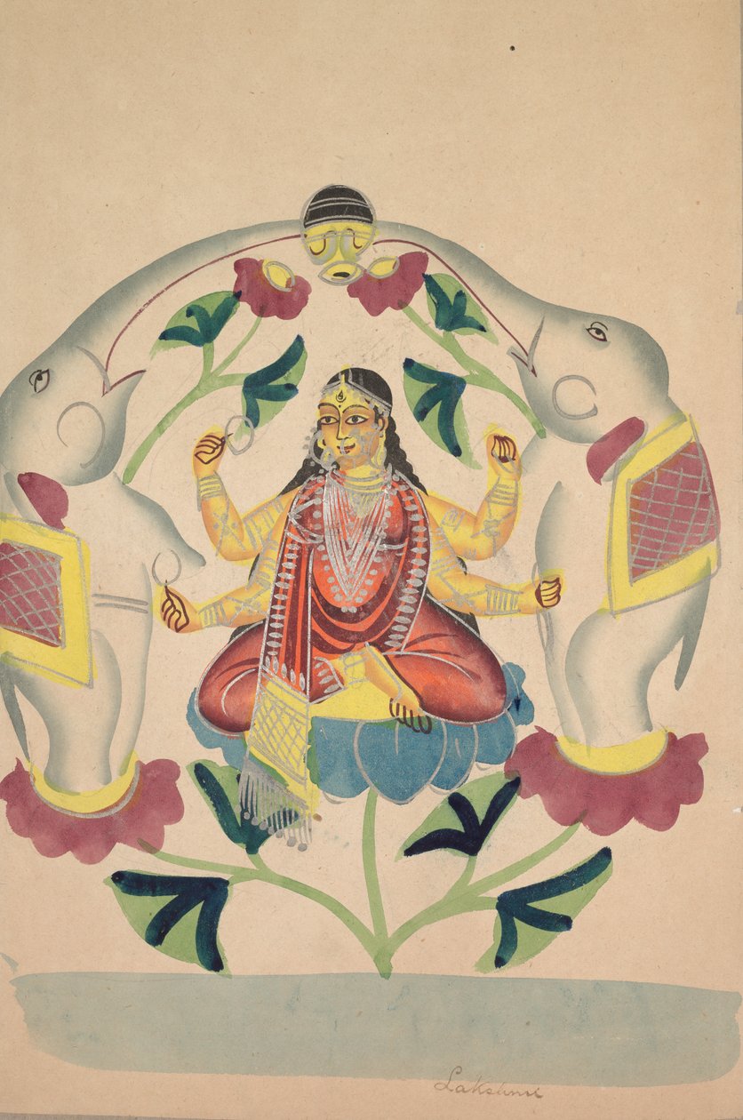 Gajalakshmi: Lakshmi elefántokkal alkotó: Unknown artist