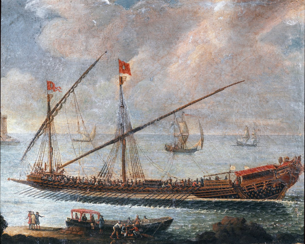 Gálya elhagyja a genovai kikötőt (festmény alkotó: Unknown artist