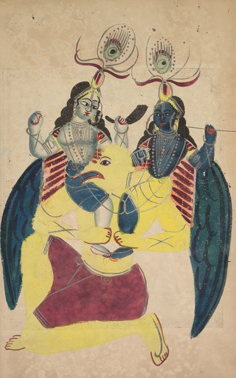 Balarámát és Krisnát hordozó Garuda (verso) alkotó: Unknown artist