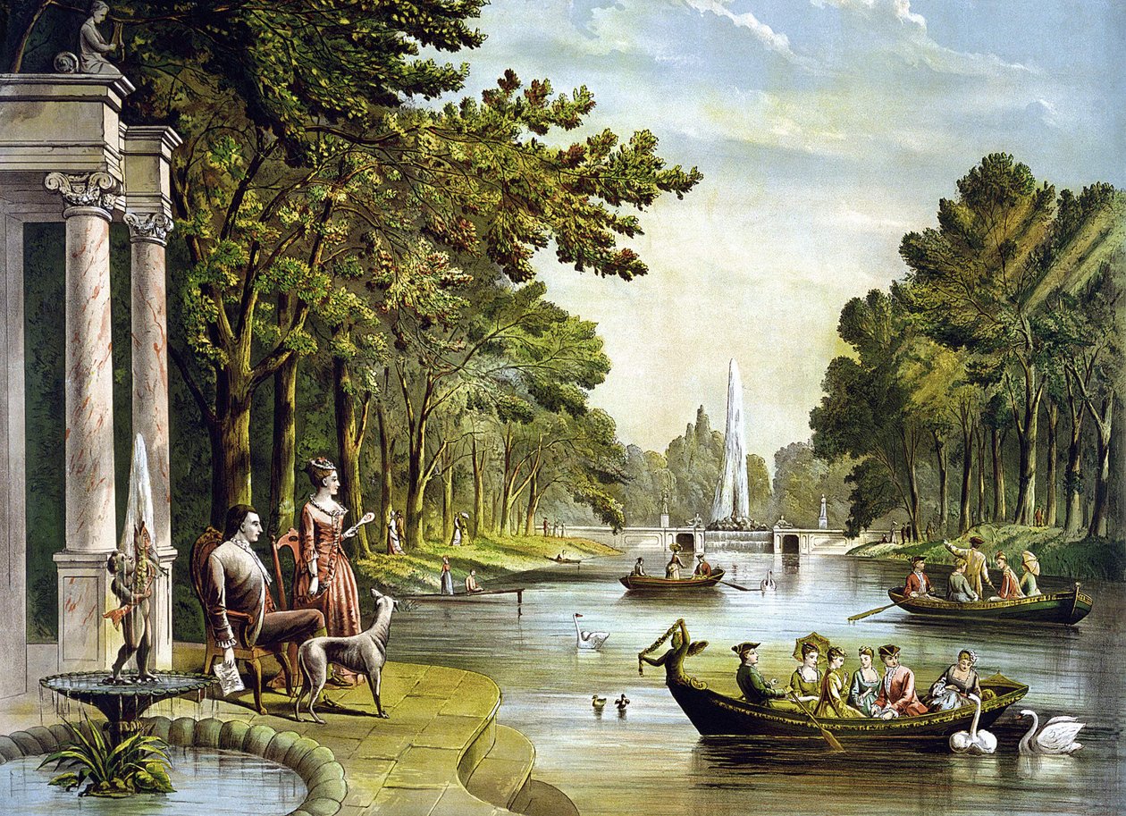 La Fayette (Lafayette) tábornok (1757 - 1834) nyári rezidenciájában. alkotó: Unknown artist