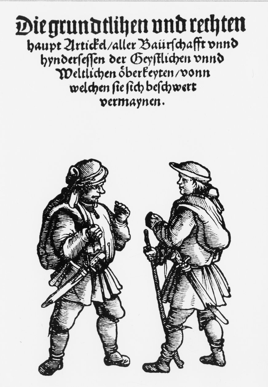 A német parasztok felfegyverkeztek a 16. századi lázadás idején. alkotó: Unknown artist