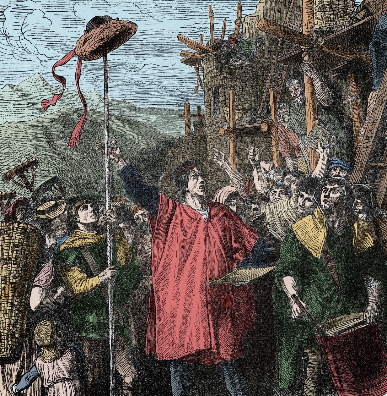 Gesler kalapja – Hermann Gessler végrehajtó állást emel Altdorfban, és ráakasztja a kalapját, és arra kényszeríti a lakókat, hogy hajoljanak meg előtte. Guillaume Tell alkotó: Unknown artist