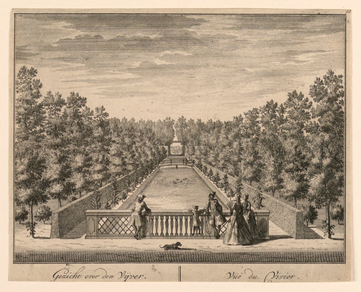 Kilátás a tó felett; Vue du Vivier alkotó: Unknown artist