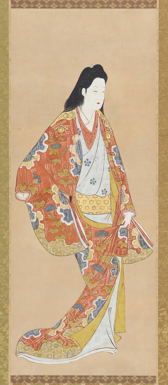 Lány narancssárga lila ruhában alkotó: Unknown artist