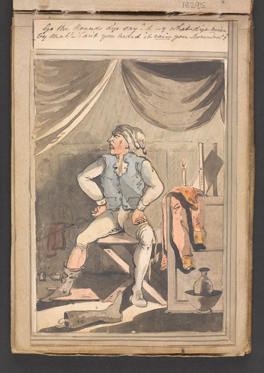 „Menj a körbe, azt mondod? d-y mit akarsz ezzel mondani? - Nem hallod, hogy esik, te gazember? alkotó: Unknown artist