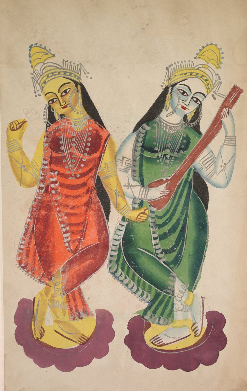 Laksmi és Sarasvati istennők (fordítva) alkotó: Unknown artist