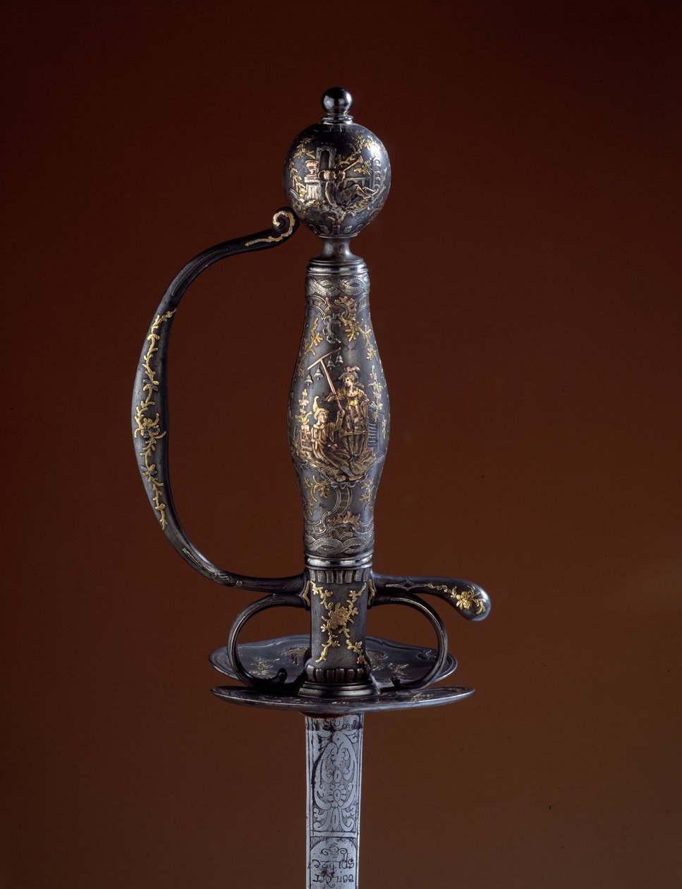 18. századi arany- és fegyverőrség részben arany ezüstben. Párizs, dekoratív művészet alkotó: Unknown artist