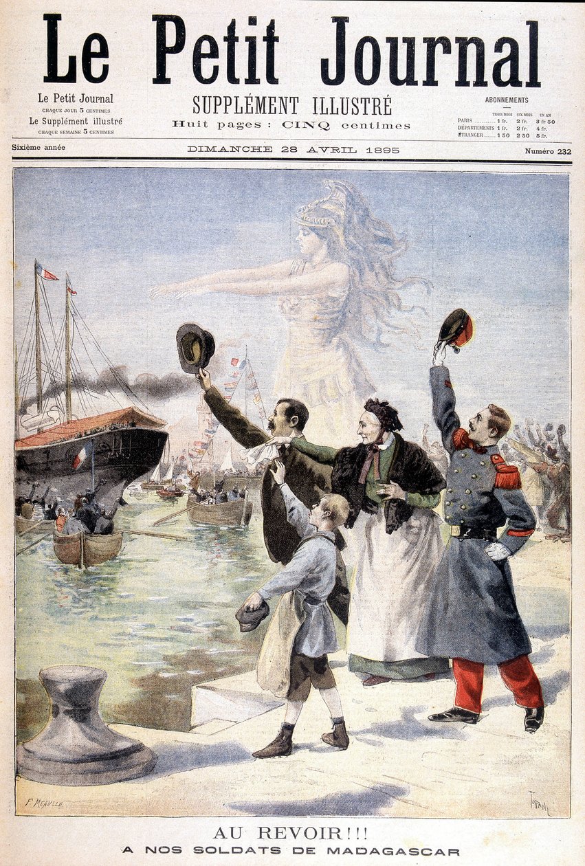 Búcsút madagaszkári katonáinktól: a francia expedíció indulása Madagaszkárra – a „Le Petité Journal” 1895.04.28-i számában alkotó: Unknown artist