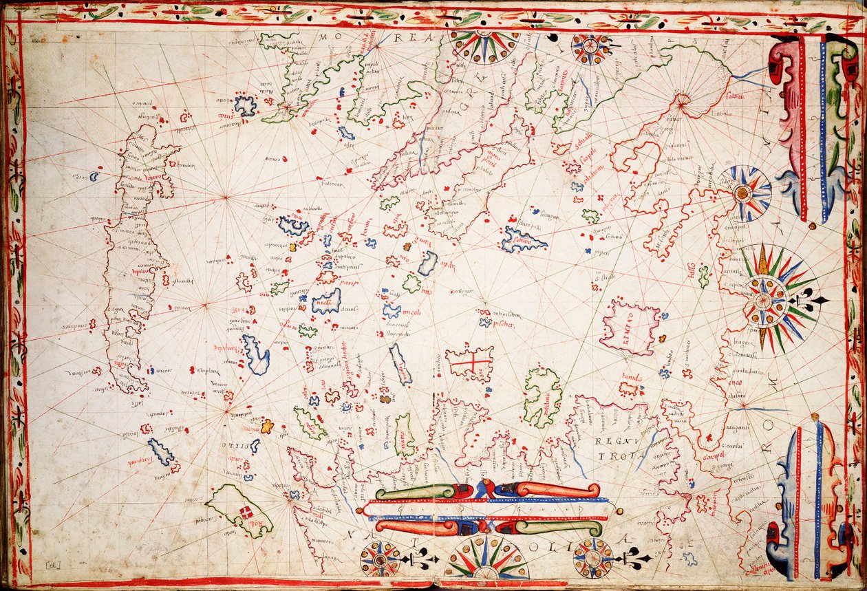 Görög szigetvilág, 1620 körül (pergamen) alkotó: Unknown artist