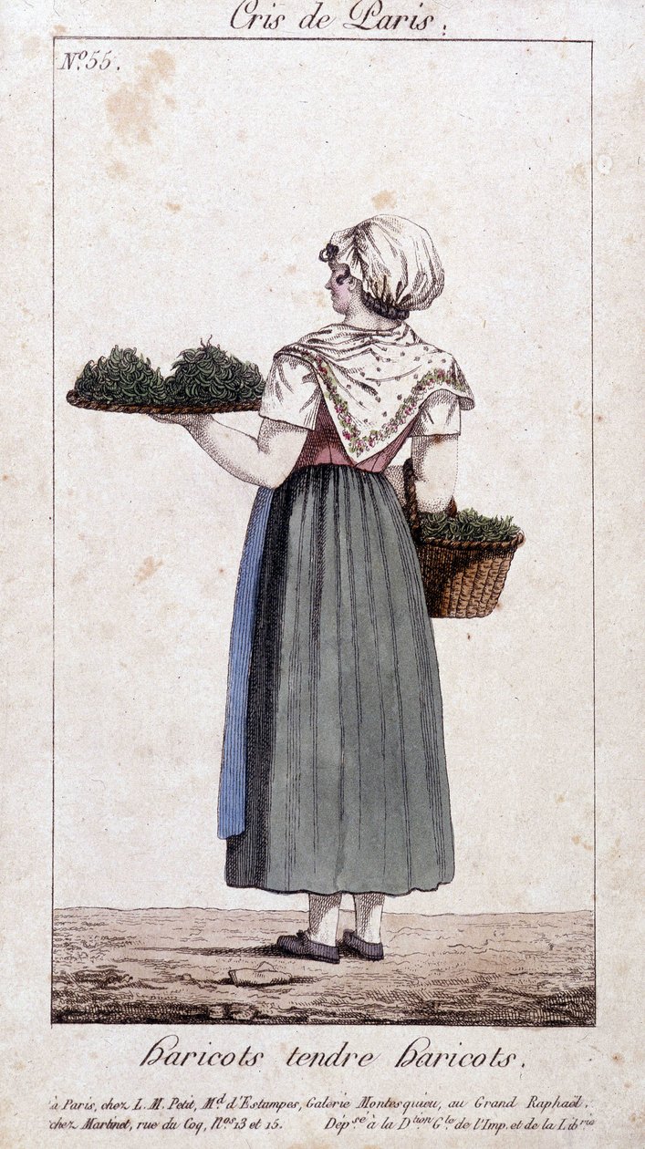 Zöldbab-kereskedő – „” Cris de Paris”-ban”, deb. 19. század alkotó: Unknown artist