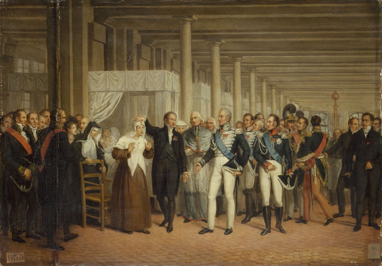 Guillaume Dupuytren (1777-1835) a Hôtel-Dieu-ben X. Károlynak szemműtétet mutat be, 1825 körül (olaj, vászon). alkotó: Unknown artist