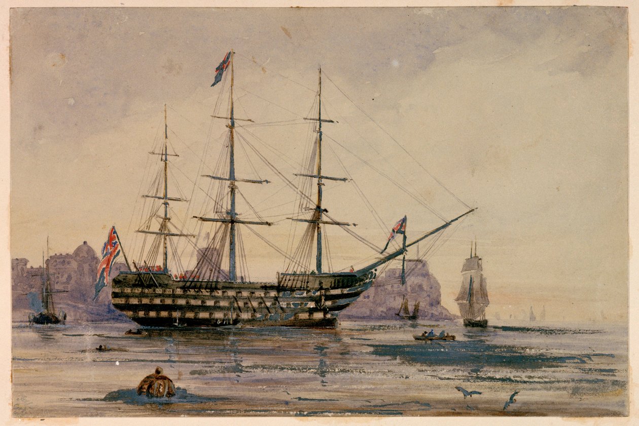 HMS Victory Portsmouth kikötője, 1858. október 24. alkotó: Unknown artist
