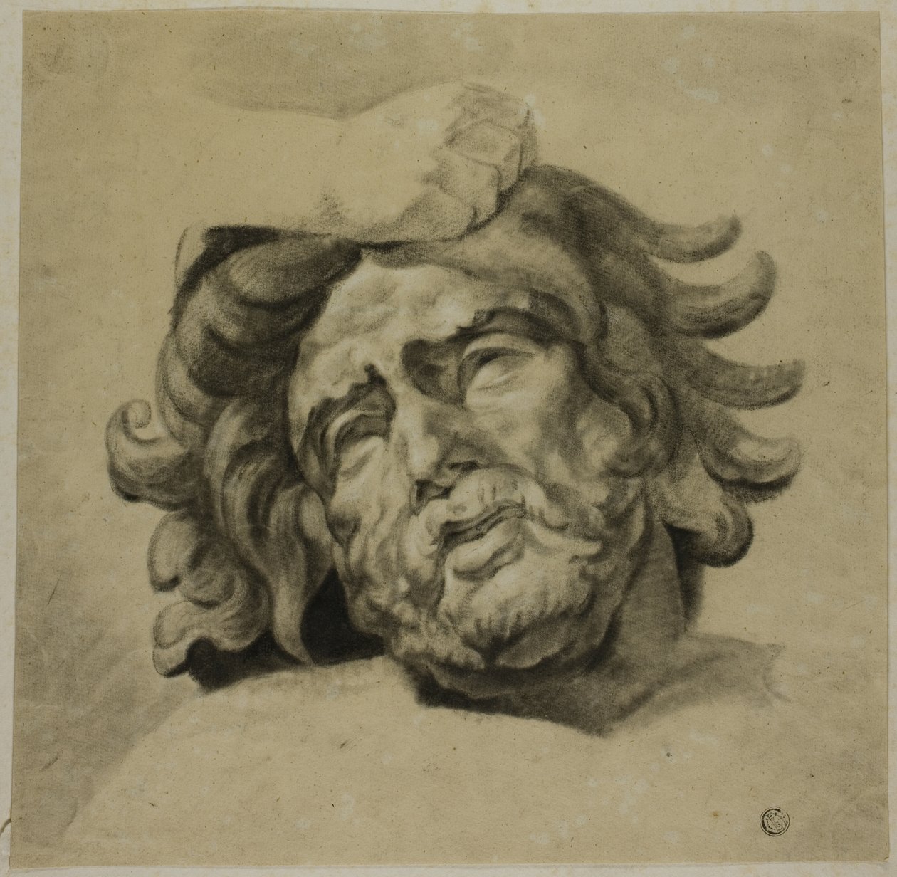 Kentaur keze megragadja Lapith fejét (a Parthenonból származó egyik Metopé után, British Museum) alkotó: Unknown artist