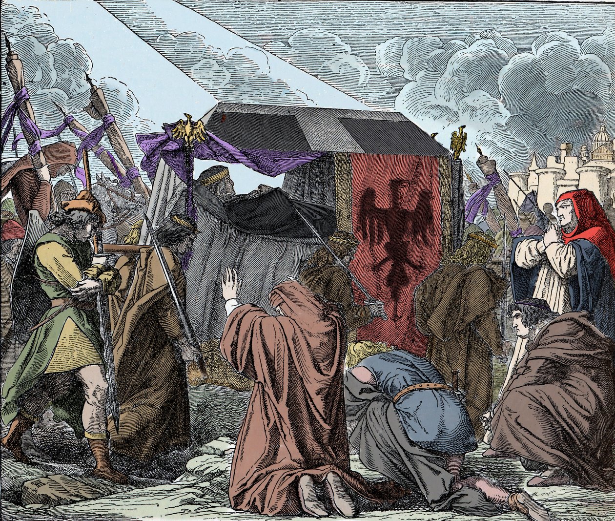 VII. Henriket gyászolja népe - VII. Henrik Luxemburg (kb. 1275-1313), a rómaiak császárának temetése - alkotó: Unknown artist