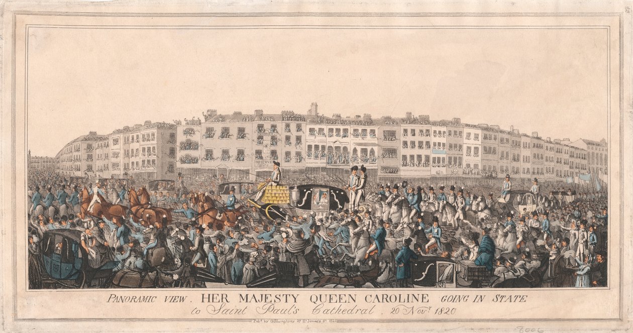 Őfelsége, Caroline királynő államba megy a Szent Pál-székesegyházba, 1820. november 20. alkotó: Unknown artist