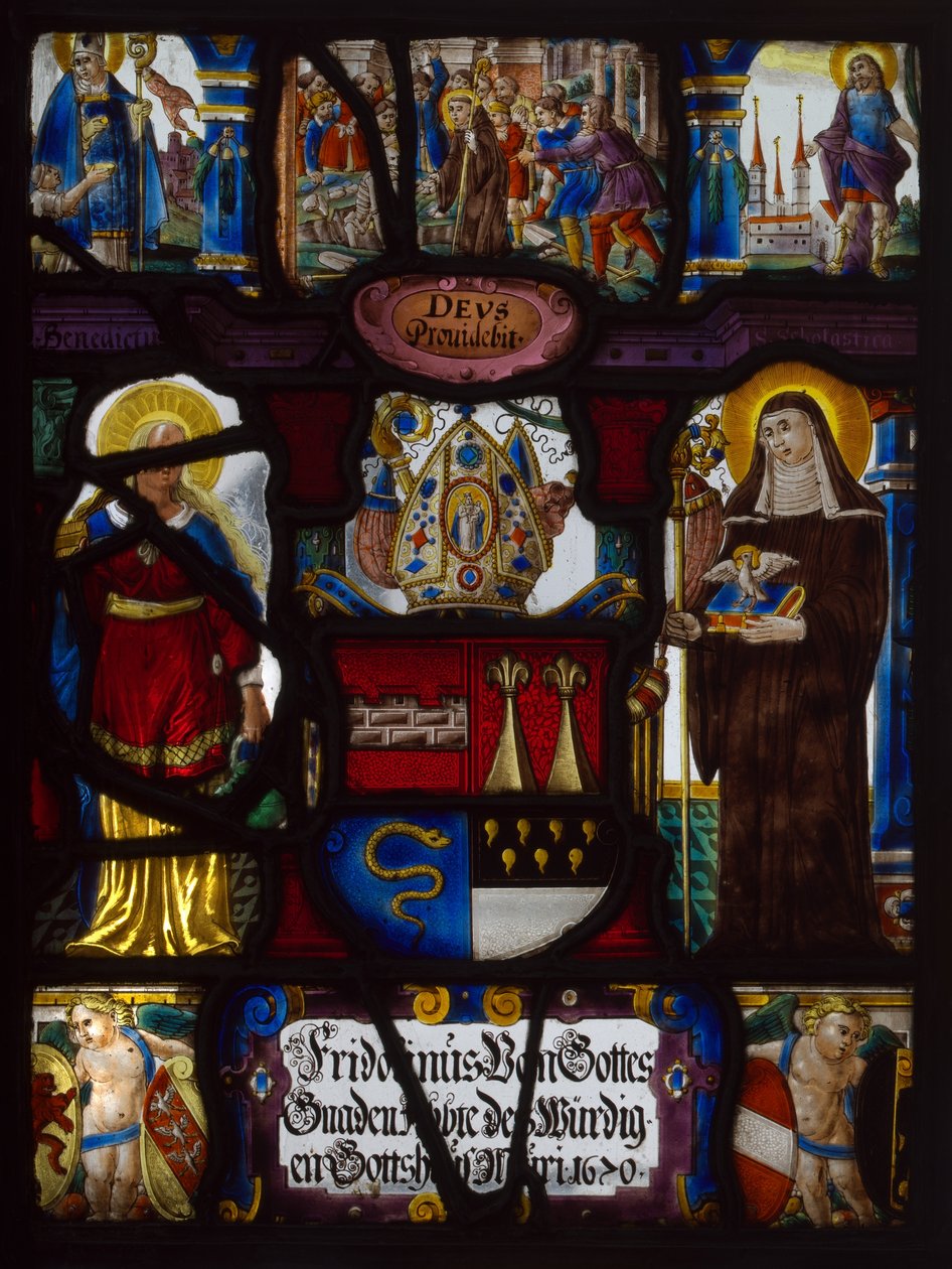 Heraldikai tábla Fridoinus Summerer, Muri apátja címerével, Svájc alkotó: Unknown artist