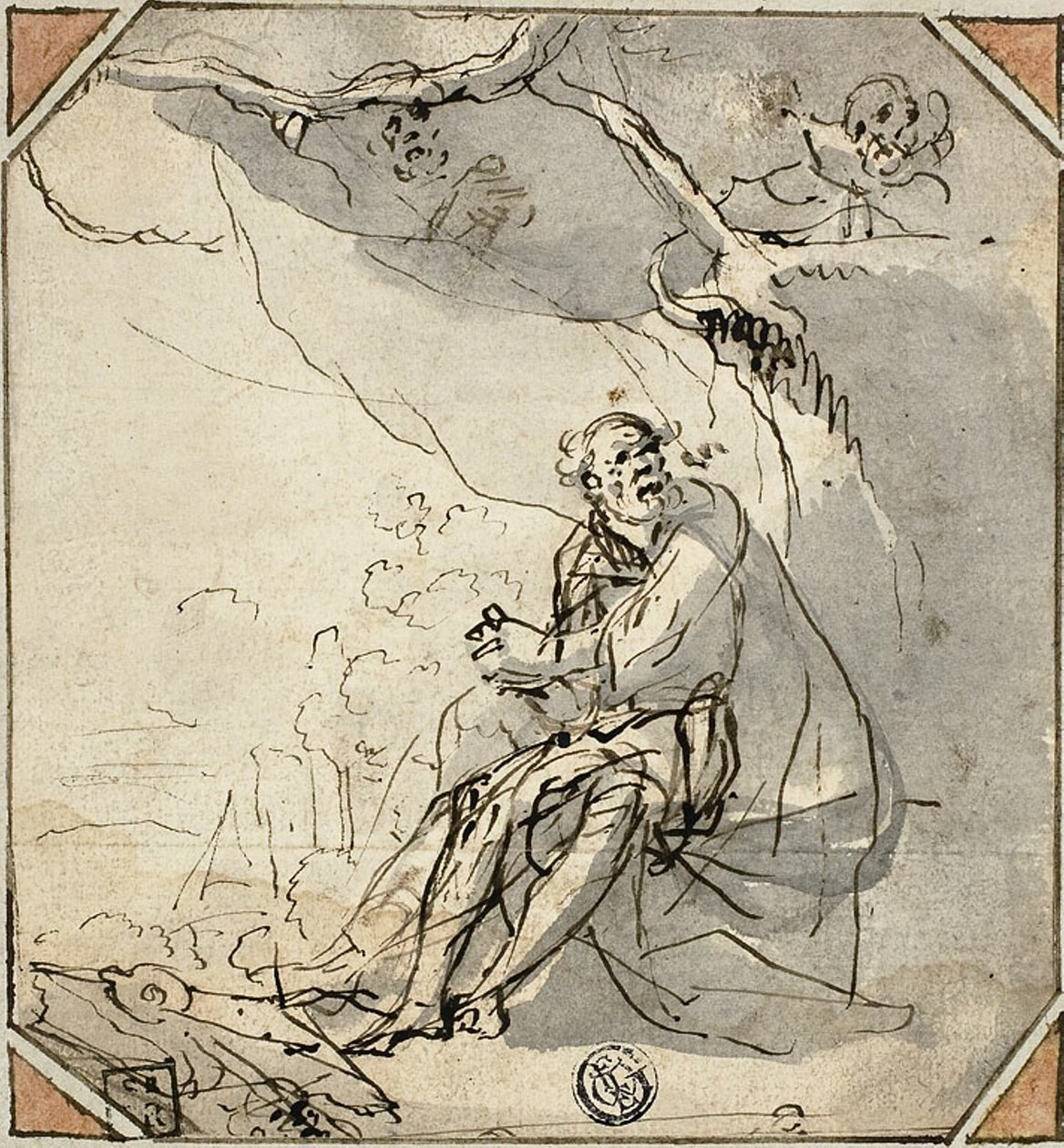 Remete Szent a barlangban alkotó: Unknown artist
