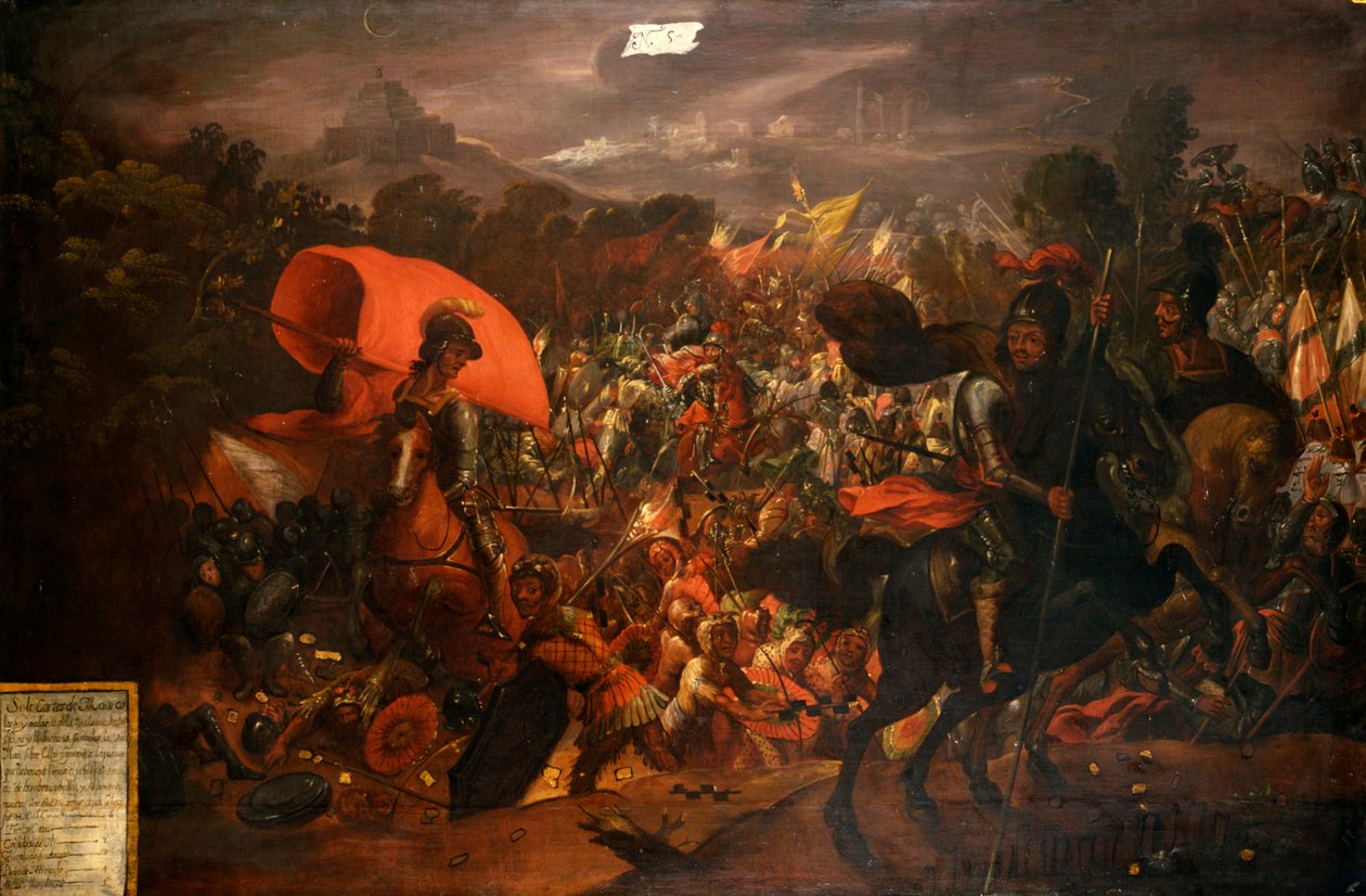 Hernan Cortes az azték fővárosból menekül alkotó: Unknown artist