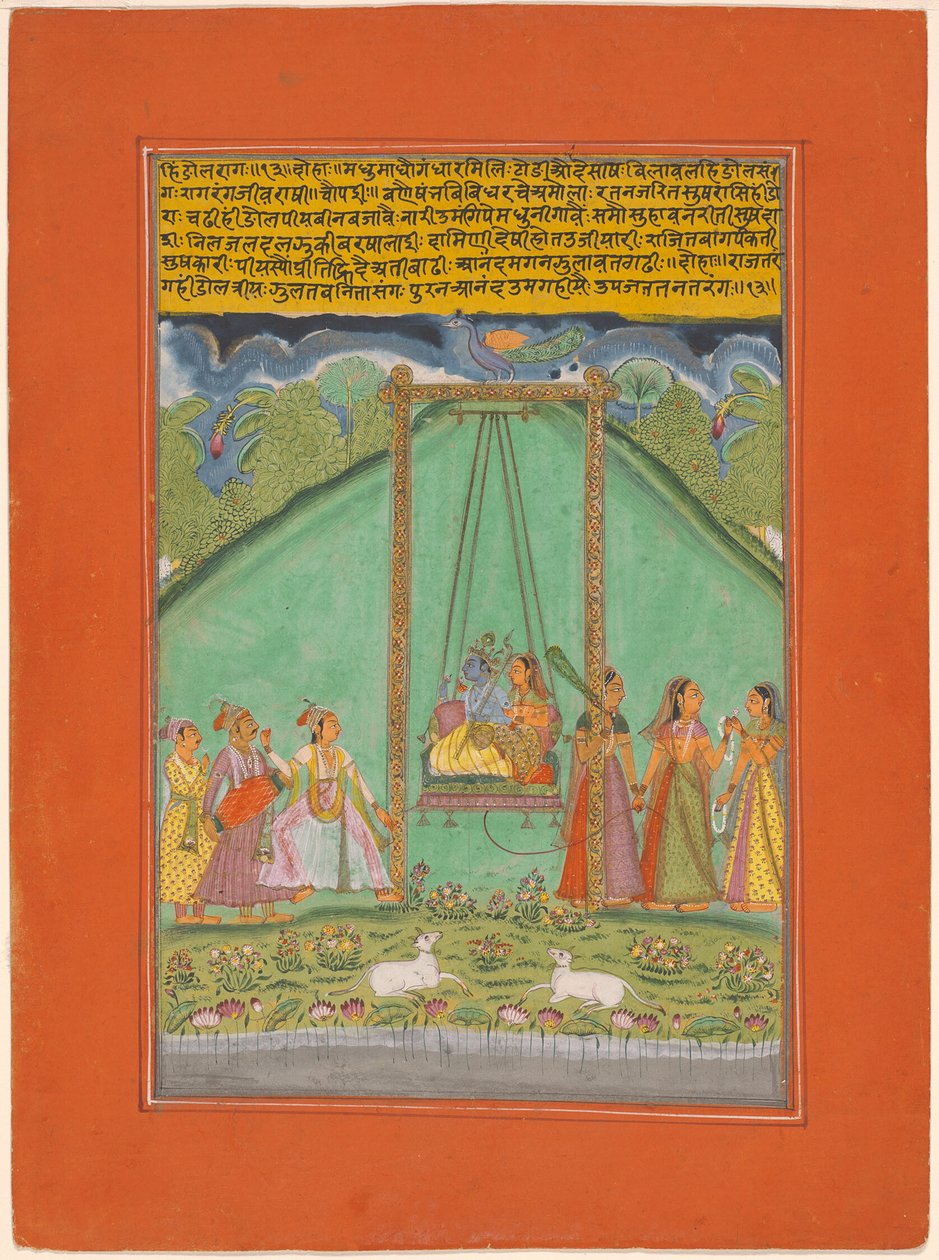 Hindol Raga, oldal a Musical Ragas (Ragamala) készletből alkotó: Unknown artist