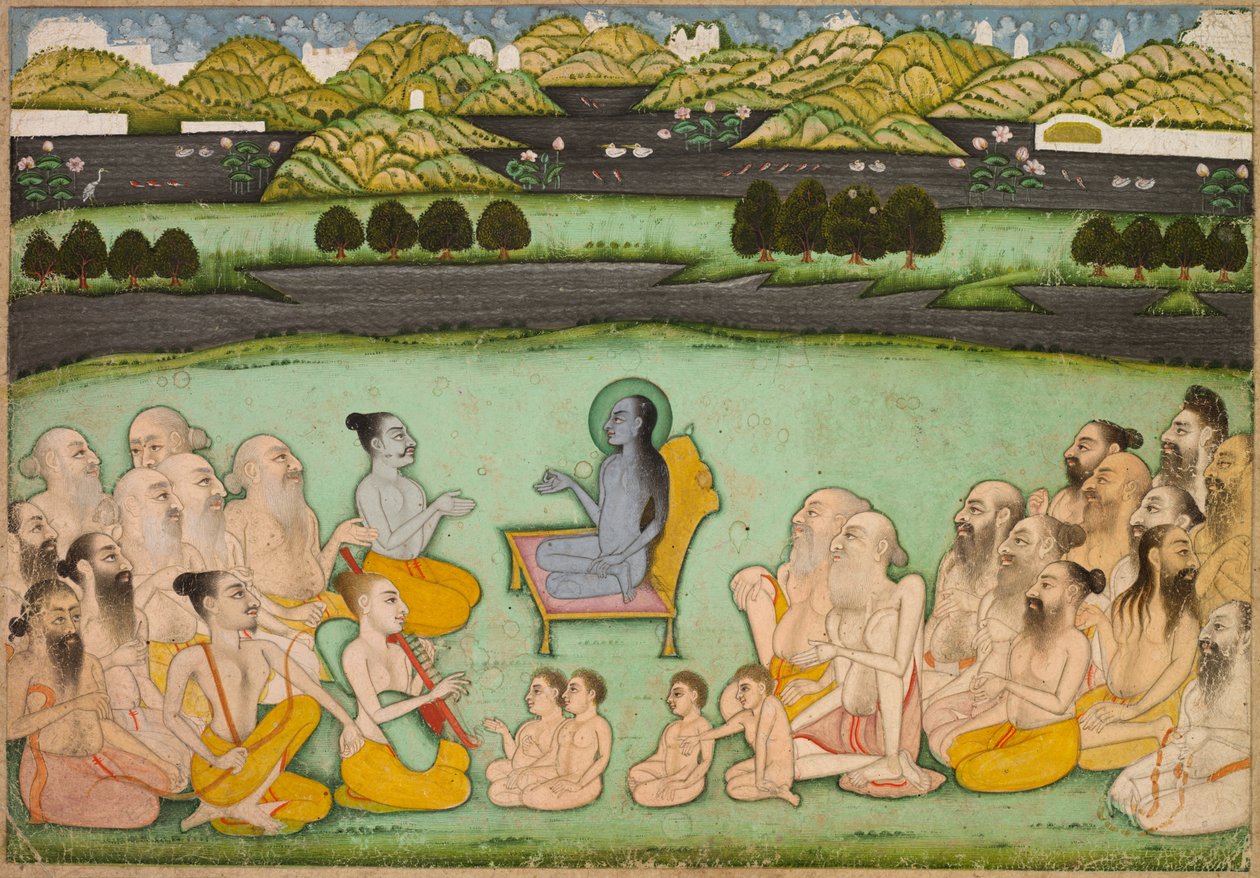 Hindu Isten Krishna beszélget a vénekkel alkotó: Unknown artist