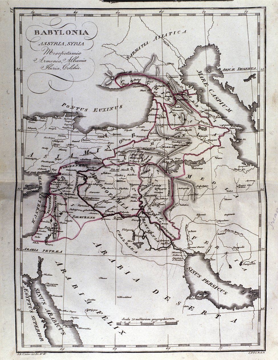 Mezopotámia történelmi atlasza. Babilónia, Szíria és Asszíria. 18. század vége. alkotó: Unknown artist