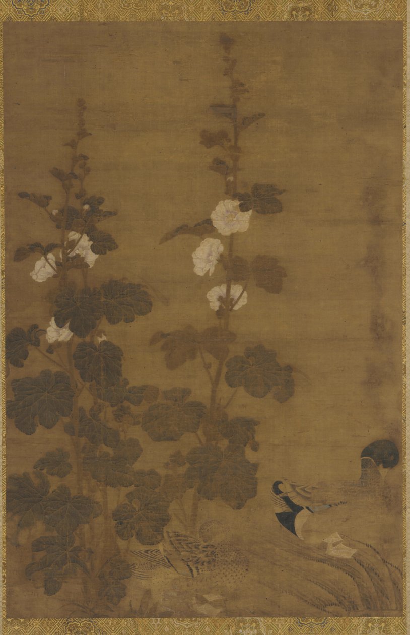 Hollyhocks és Ducks alkotó: Unknown artist