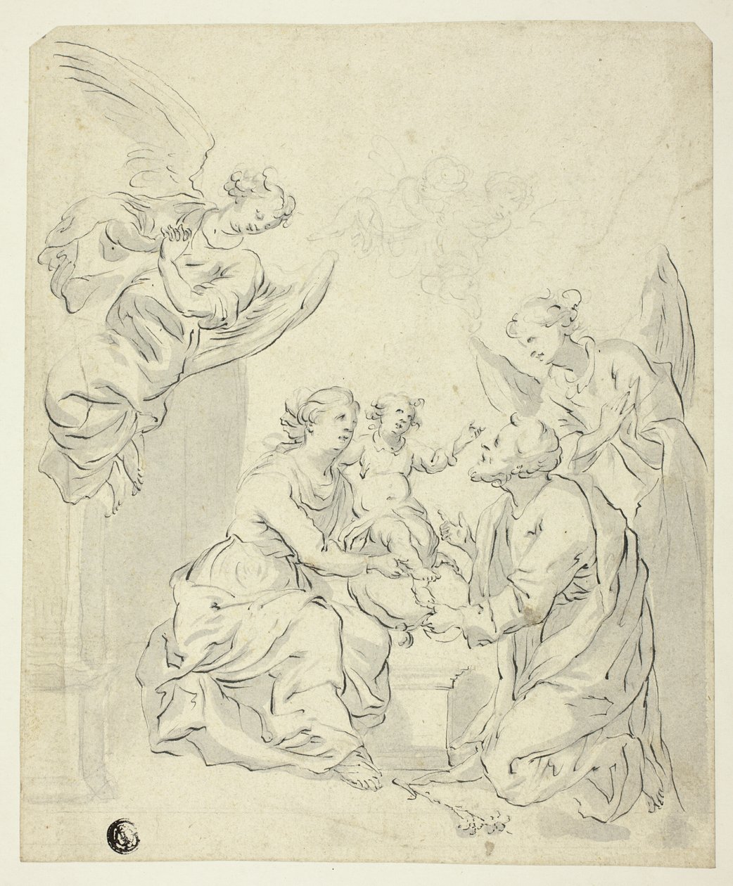 Szent Család angyalokkal alkotó: Unknown artist