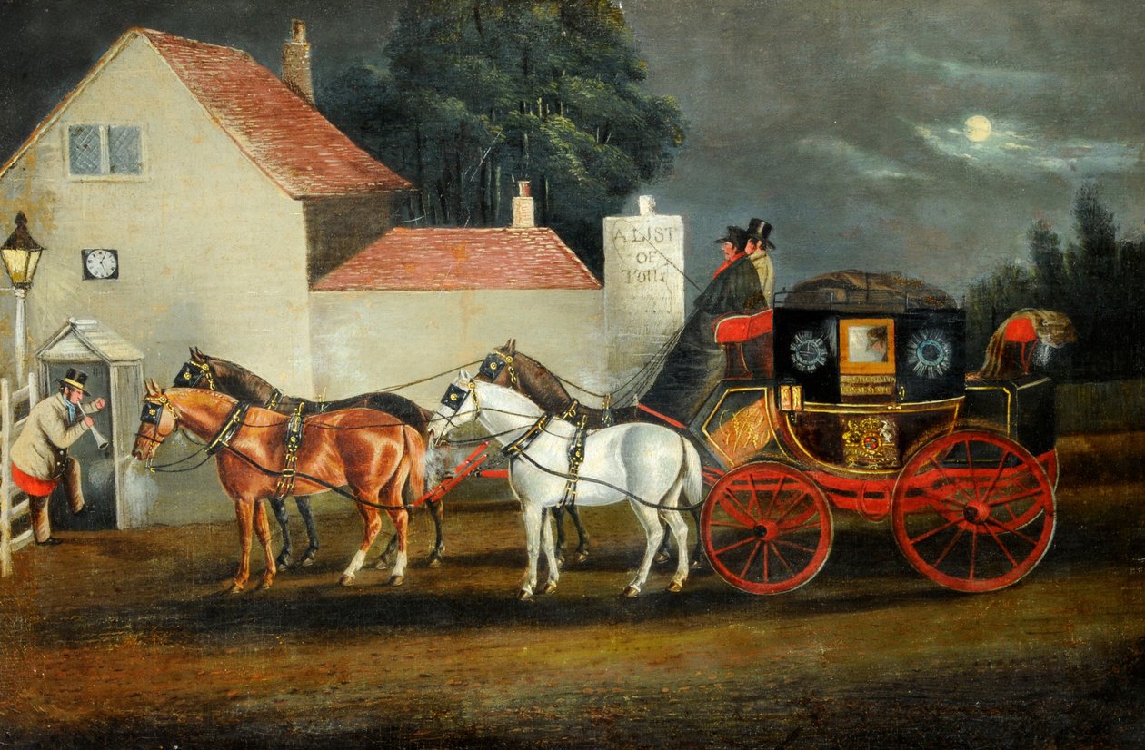 Hull és London Royal Mail Coach, 1860 körül (olaj, vászon) alkotó: Unknown artist