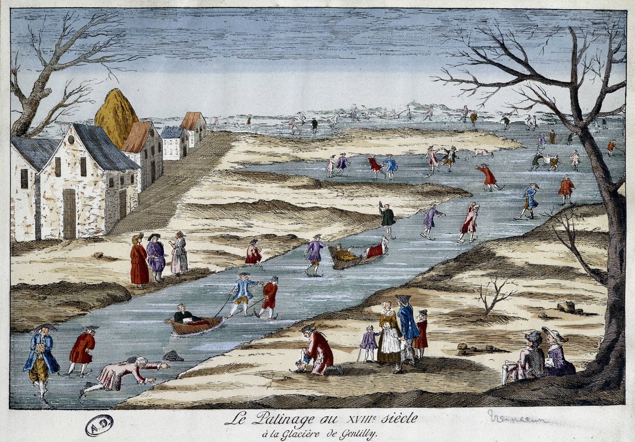 Jégkorcsolya Gentillyben - metszet alkotó: Unknown artist