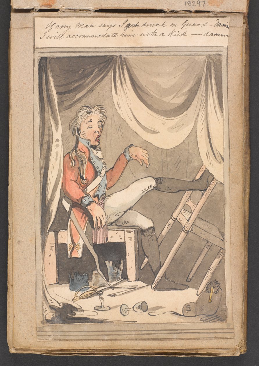 „Ha valaki azt mondja, hogy részeg vagyok az őrségben – a fenébe, egy rúgással elviselem – a fenébe” alkotó: Unknown artist