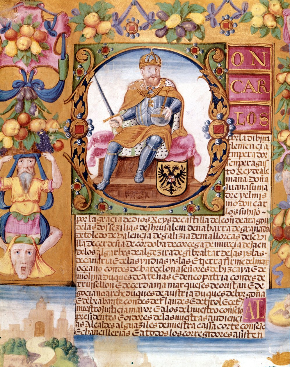 V. Károly császár (1500 - 1558) világító portréja. A „végrehajtó” részlete alkotó: Unknown artist