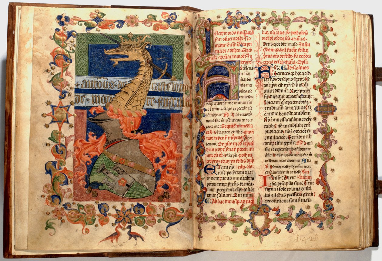 A "Sárkány" néven ismert Misekönyv ff.8v és 9r megvilágításai alkotó: Unknown artist