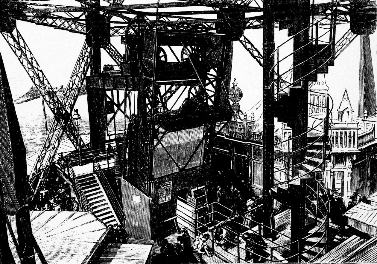 Illusztráció az Eiffel-torony építkezéséről. alkotó: Unknown artist