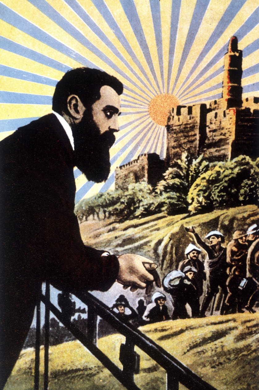 Theodor Herzl (1860 - 1904) magyar származású zsidó írót ábrázoló illusztráció. alkotó: Unknown artist
