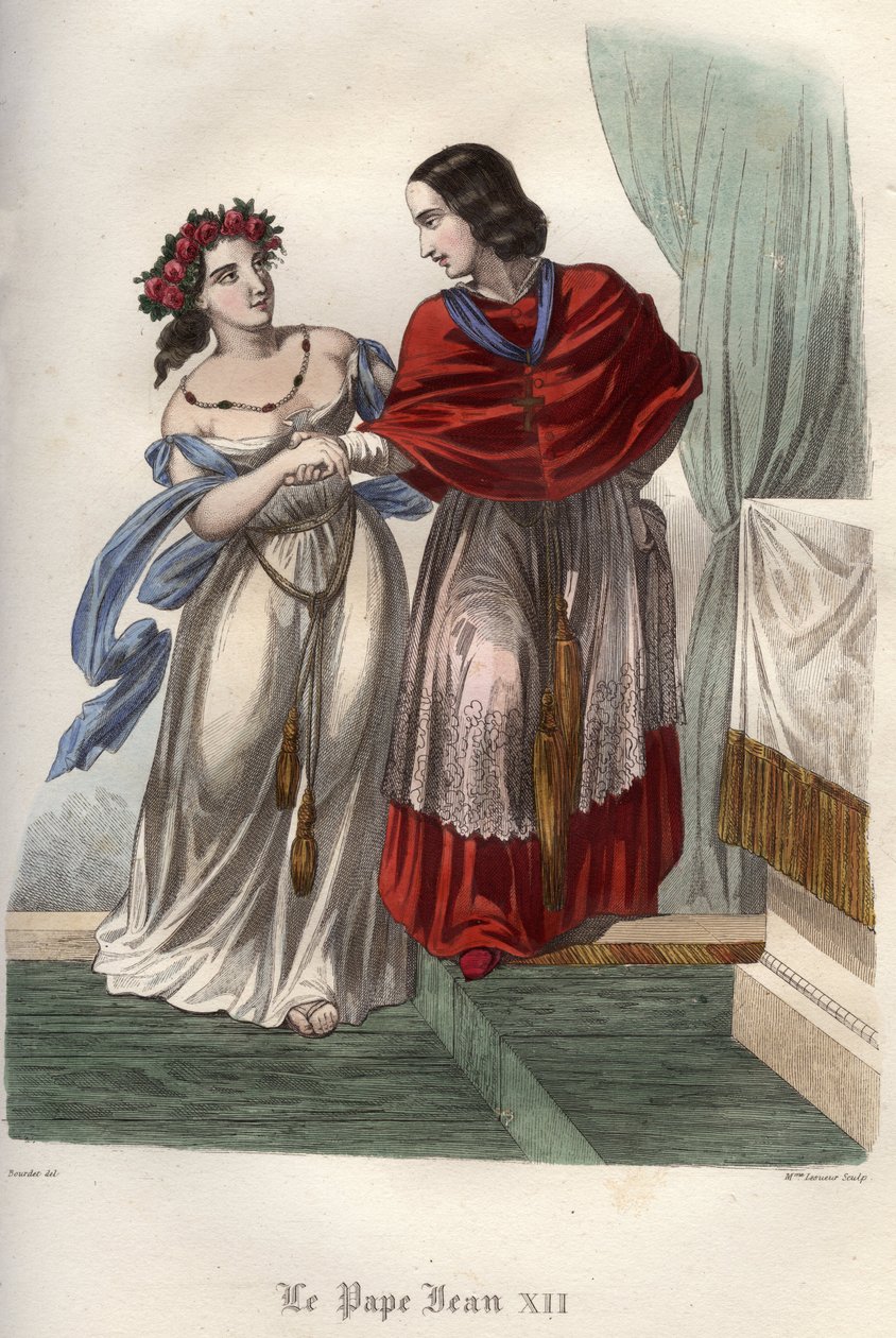 Incesztus: XII. János pápa (kb. 937-964) nagyanyjával és állítólagos szeretőjével, Maroziával (Mariuccia, Mariozza) (890 körül – 936 körül). alkotó: Unknown artist