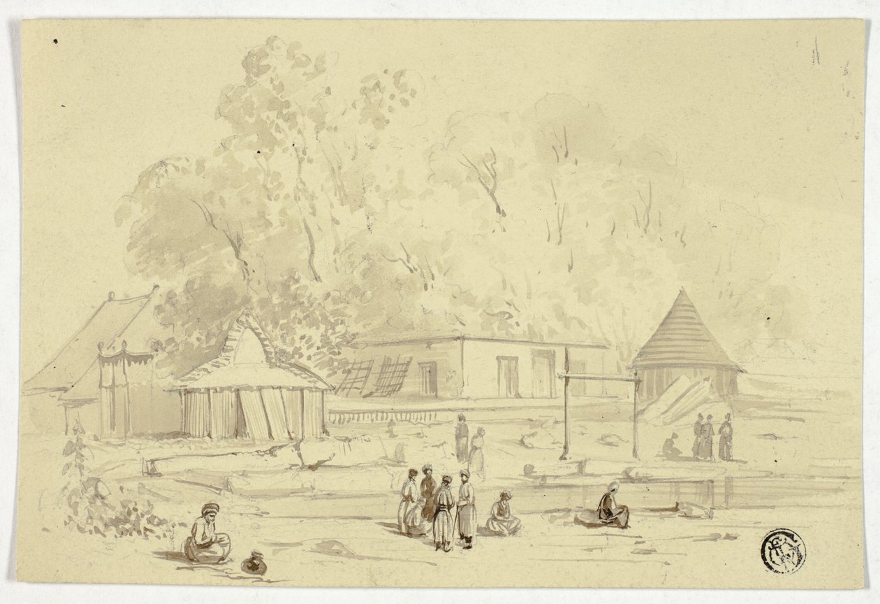 Indián falu patak mellett alkotó: Unknown artist