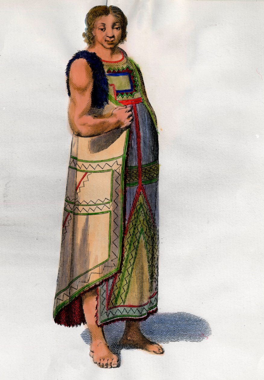 Indiai jelmez Montevideóból, Uruguayból. Litográfia a 18. század végéről. Párizs, díszítőművészet alkotó: Unknown artist