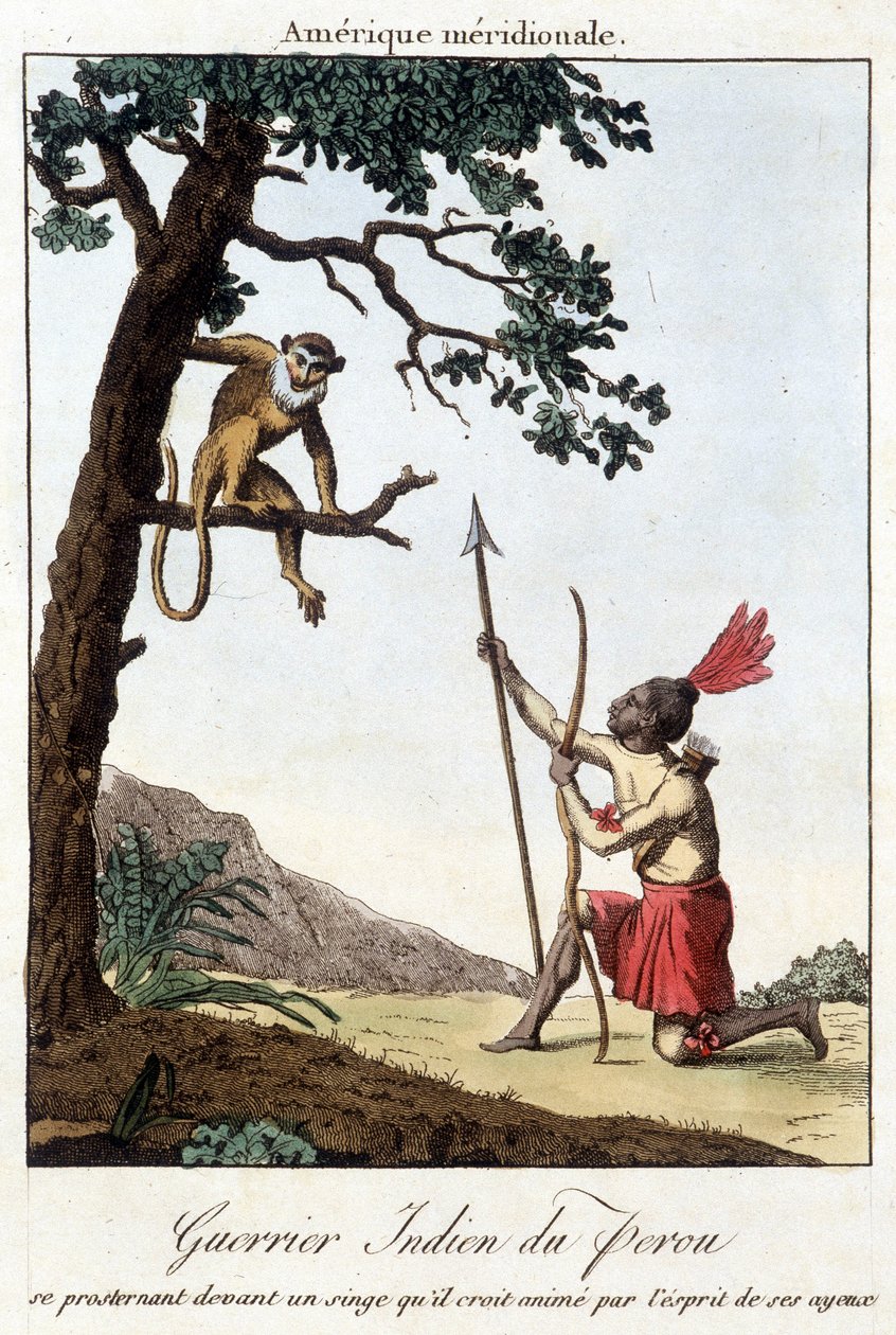 Perou (inka) indiai harcos - metszet alkotó: Unknown artist