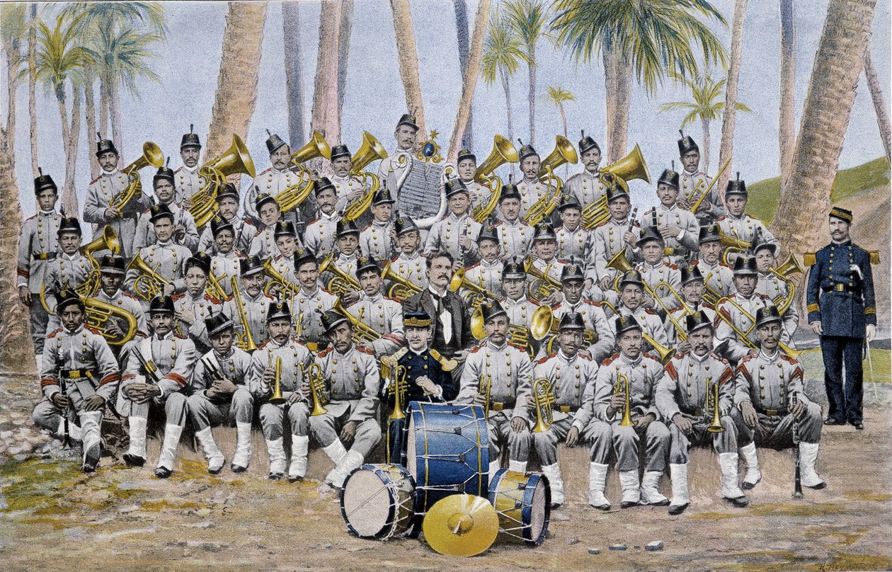 Gyalogsági banda az Ecuadori Köztársaságban a 19. század végén. alkotó: Unknown artist