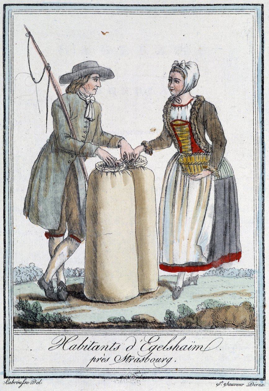 Lakosok Strasbourg közelében – Grasset Saint Sauveur „” Travel Encyclopediájában”, párizsi kiadás alkotó: Unknown artist