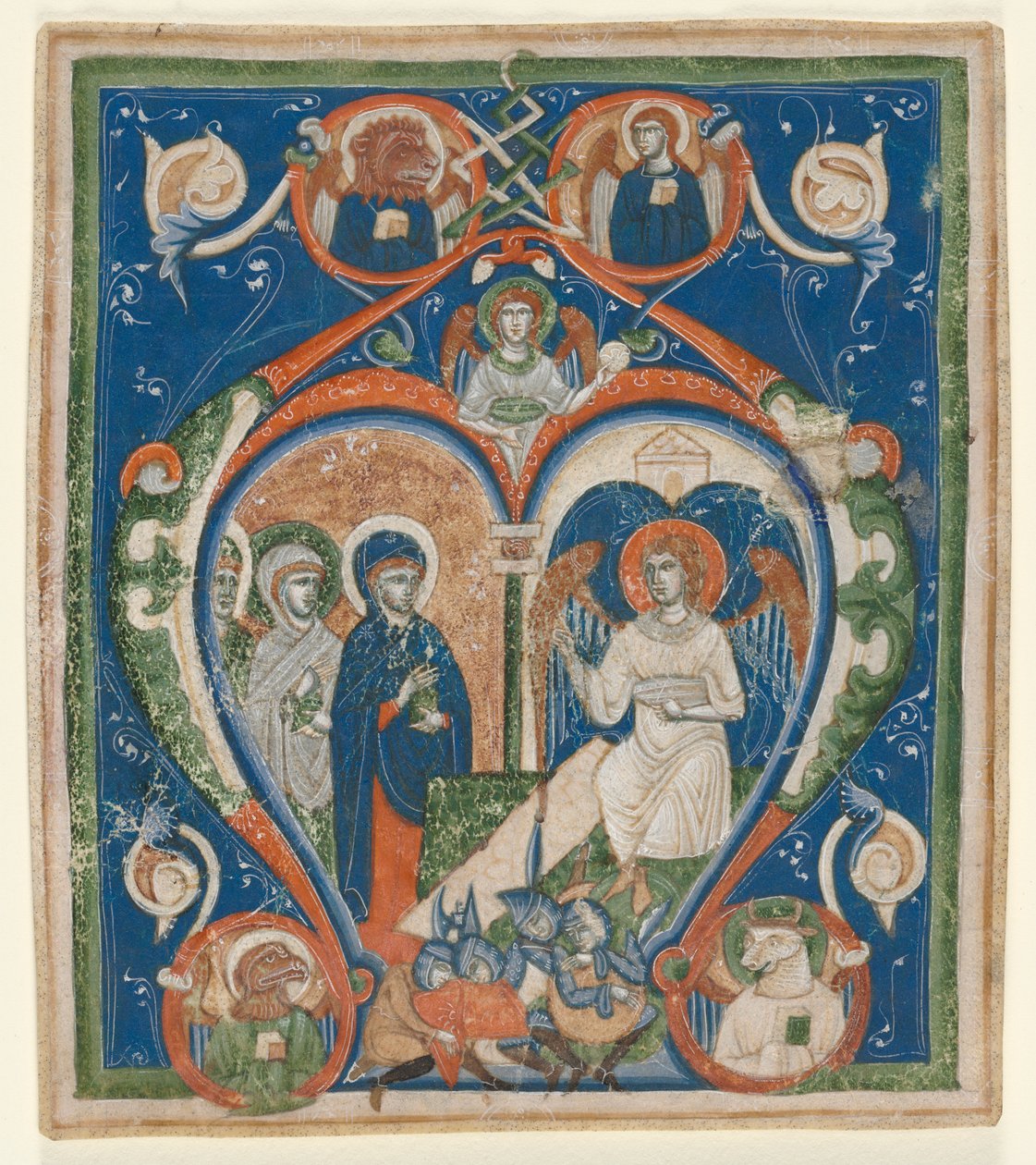 Initial A [ngelus Domini descendit] egy antifóniából: A három Mária a sírnál alkotó: Unknown artist