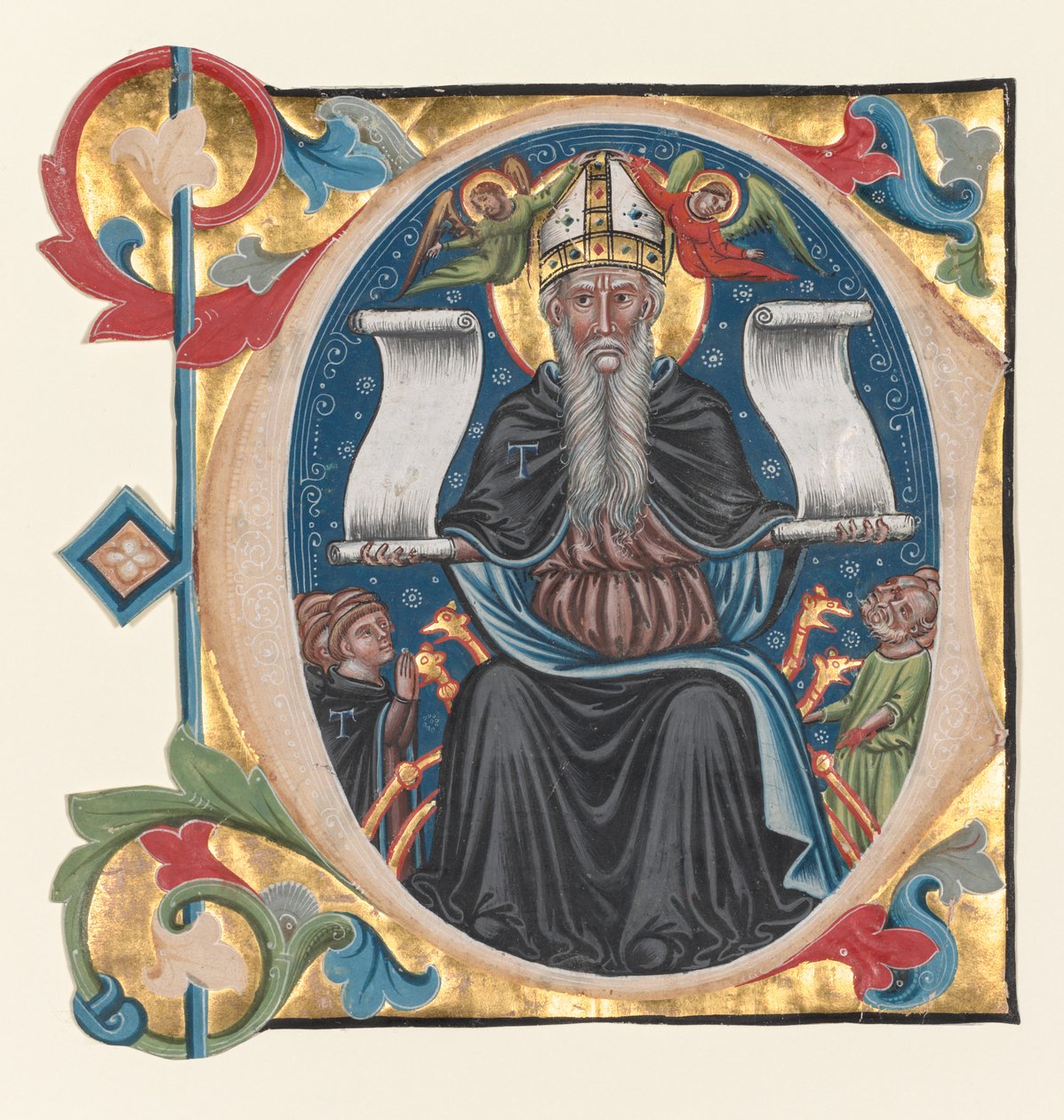 C kezdetű Kóruskönyvből kivágva: Szent Antal antonita testvérekkel alkotó: Unknown artist