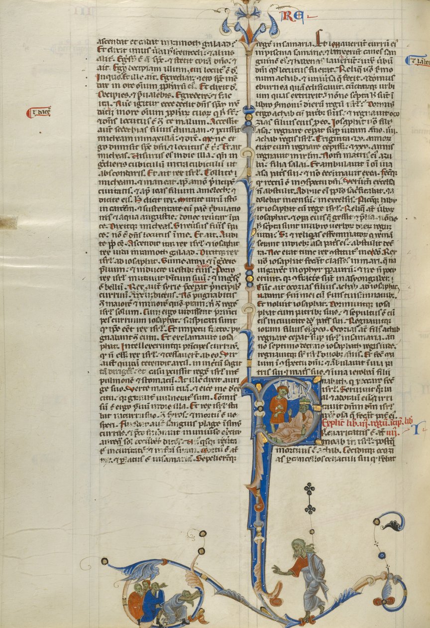 Initial P: Áháziás király egy kanapén fekve alkotó: Unknown artist